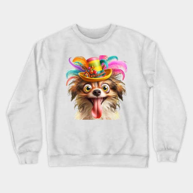 Zany Puppy Crewneck Sweatshirt by TooplesArt